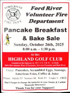 Pancake breakfast and bake sale, October 2025.